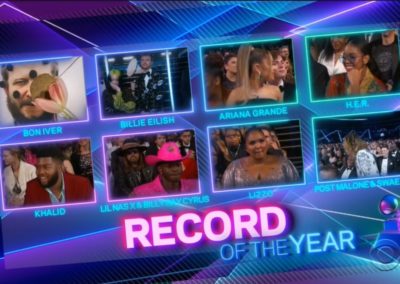 62nd Grammy Awards broadcast graphics, main titles, lower thirds, nomination packages, transitions